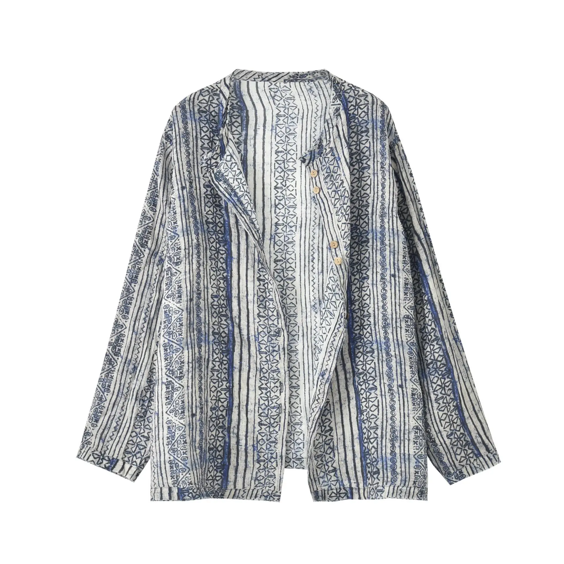Women's Ramie Shirt Jacket Vintage Ethnic Geometric Print Long Sleeve Button Down Tunic Lightweight Breathable Boho Blouse
Women's Ramie Shirt Jacket Vintage Ethnic Geometric Print Long Sleeve Button Down Tunic Lightweight Breathable Boho Blouse