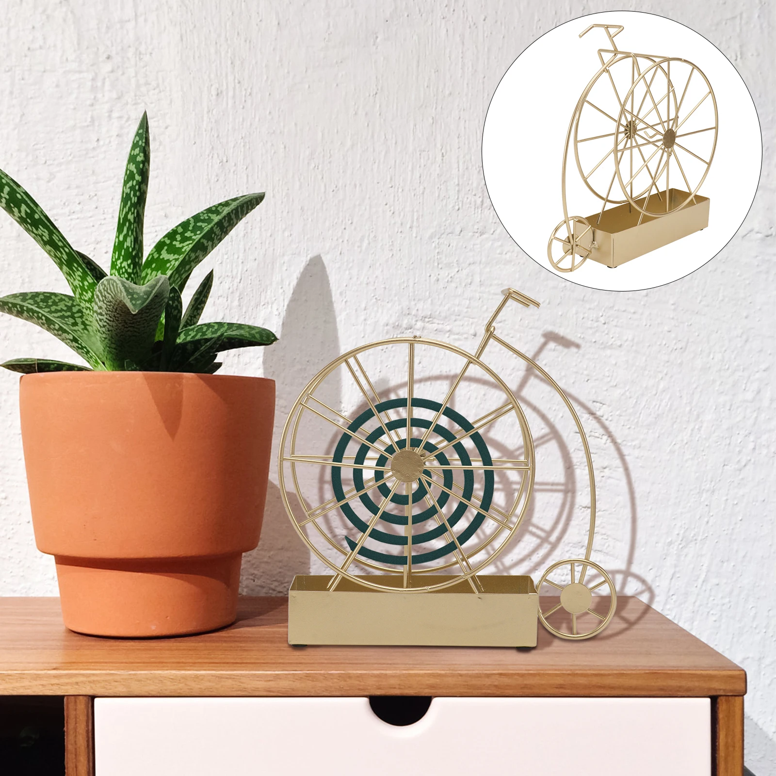 Bike Shaped Incense Holder Household Rack Decorative Ornament Golden Color Bedroom Living Room Office Balcony Use Large Small
Bike Shaped Incense Holder Household Rack Decorative Ornament Golden Color Bedroom Living Room Office Balcony Use Large Small