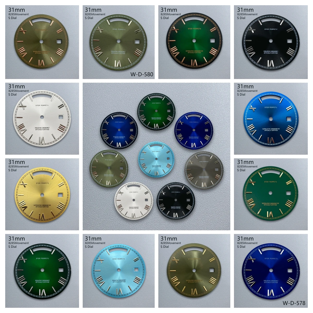 31mm S Logo Day And Date Dial Fit 8285 Movement High-Quality Sunray Dial Watch Modified Accessories
31mm S Logo Day And Date Dial Fit 8285 Movement High-Quality Sunray Dial Watch Modified Accessories