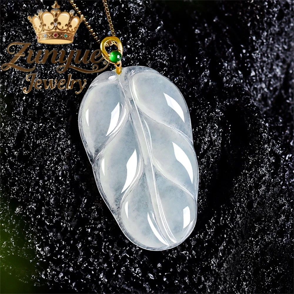 18K Gold Bezel Grade A Burmese Ice Jade Leaf Pendant Natural Jadeite Necklace Dainty Fashion Jewelry Gift Her Birthday Wedding
18K Gold Bezel Grade A Burmese Ice Jade Leaf Pendant Natural Jadeite Necklace Dainty Fashion Jewelry Gift Her Birthday Wedding