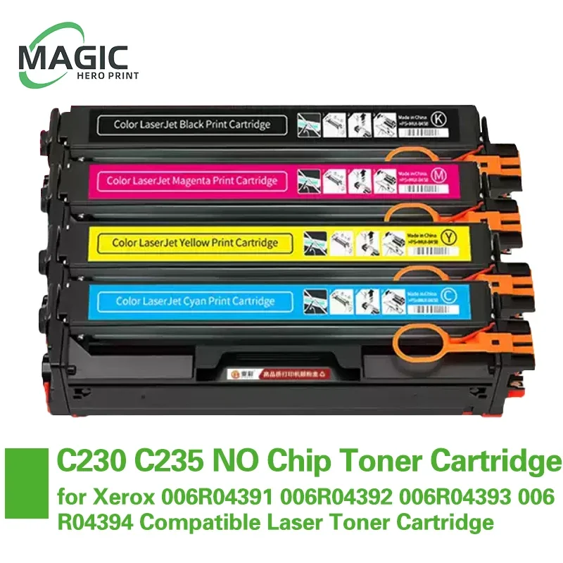 for Xerox C230 C235 High Capacity NO Chip New Model 006R04391 006R04392 006R04393 006R04394 Compatible Laser Toner Cartridge
for Xerox C230 C235 High Capacity NO Chip New Model 006R04391 006R04392 006R04393 006R04394 Compatible Laser Toner Cartridge