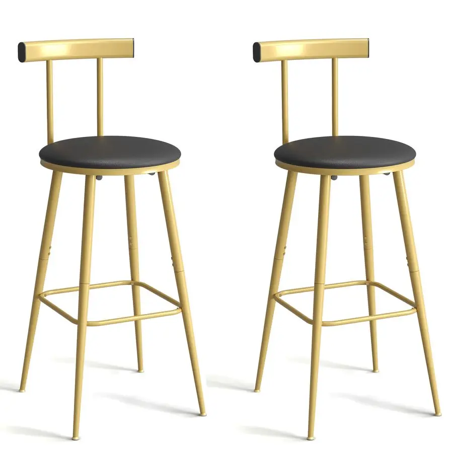Stools, Set of 2 High Kitchen Barstools, Bar Chairs with Backrest and Footrest, Industrial Counter Stools with PU S Customizable
Stools, Set of 2 High Kitchen Barstools, Bar Chairs with Backrest and Footrest, Industrial Counter Stools with PU S Customizable