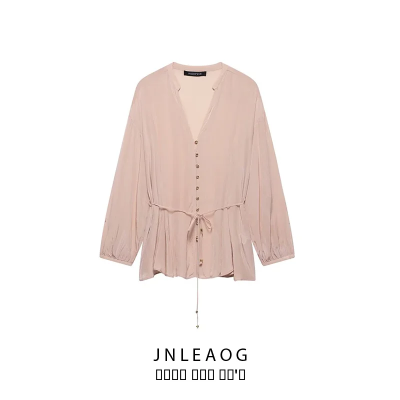 JNLEAOG Spring New Women's Fashion Slim Belt Linen Shirt V-neck Long Sleeve Loose Fit Breathable Comfortable Polyester Fiber
JNLEAOG Spring New Women's Fashion Slim Belt Linen Shirt V-neck Long Sleeve Loose Fit Breathable Comfortable Polyester Fiber