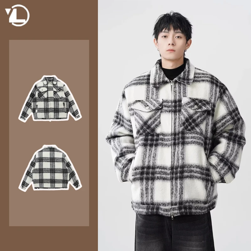 Winter Japanese Grid Parkas Mens Thickened Harajuku Color Blocking Lapel Male Cotton Jackets Multi Pocket High Street Coats
Winter Japanese Grid Parkas Mens Thickened Harajuku Color Blocking Lapel Male Cotton Jackets Multi Pocket High Street Coats