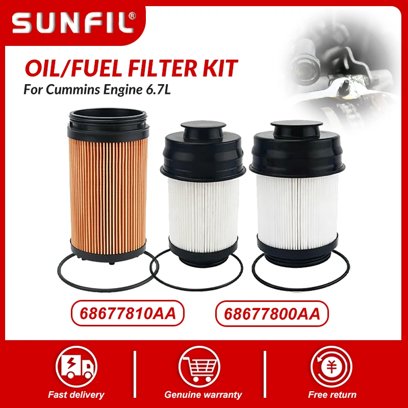 Oil Filter 68677810AA Fuel Filter Kit 68677800AA for Cummins Engine 6.7L Ram Vehicle 2500 3500 4500 5500 2025-2026
Oil Filter 68677810AA Fuel Filter Kit 68677800AA for Cummins Engine 6.7L Ram Vehicle 2500 3500 4500 5500 2025-2026