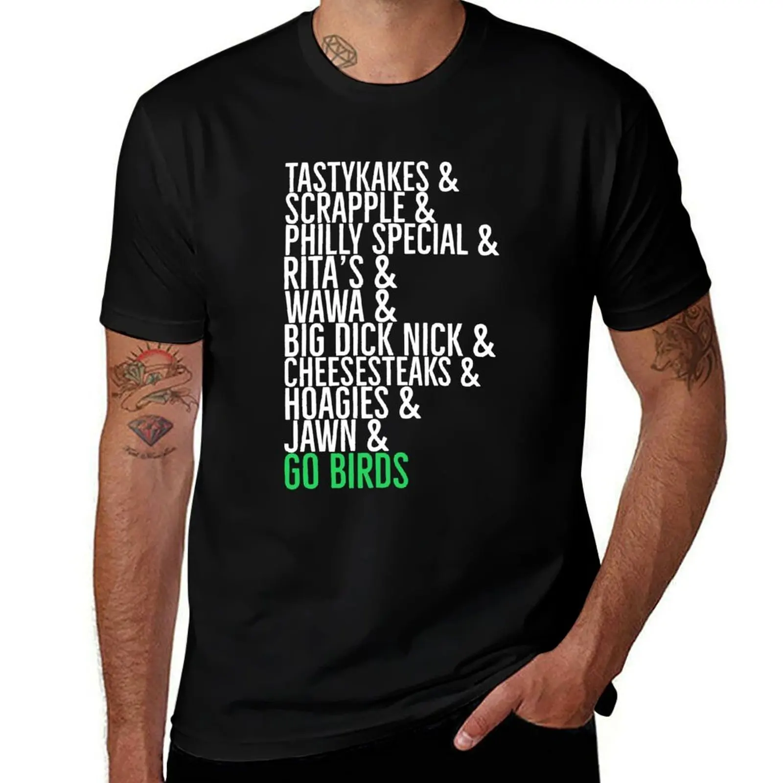 Tastykakes & Scrapple & Philly Special & Rita's Wawa Big Dick Nick Cheesesteaks Hoagies Jawn Go Birds T-Shirt
Tastykakes & Scrapple & Philly Special & Rita's Wawa Big Dick Nick Cheesesteaks Hoagies Jawn Go Birds T-Shirt