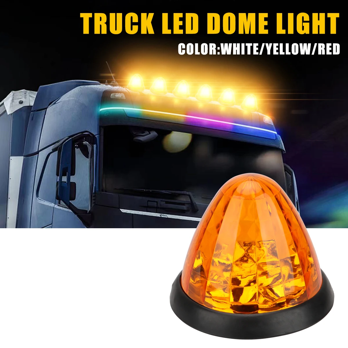 Truck Roof Light Side Marker Light Conical Cab Dome Lights for Lorry Tractor Trailer Clearance Lamp 12V 24V Signal Warning Light
Truck Roof Light Side Marker Light Conical Cab Dome Lights for Lorry Tractor Trailer Clearance Lamp 12V 24V Signal Warning Light