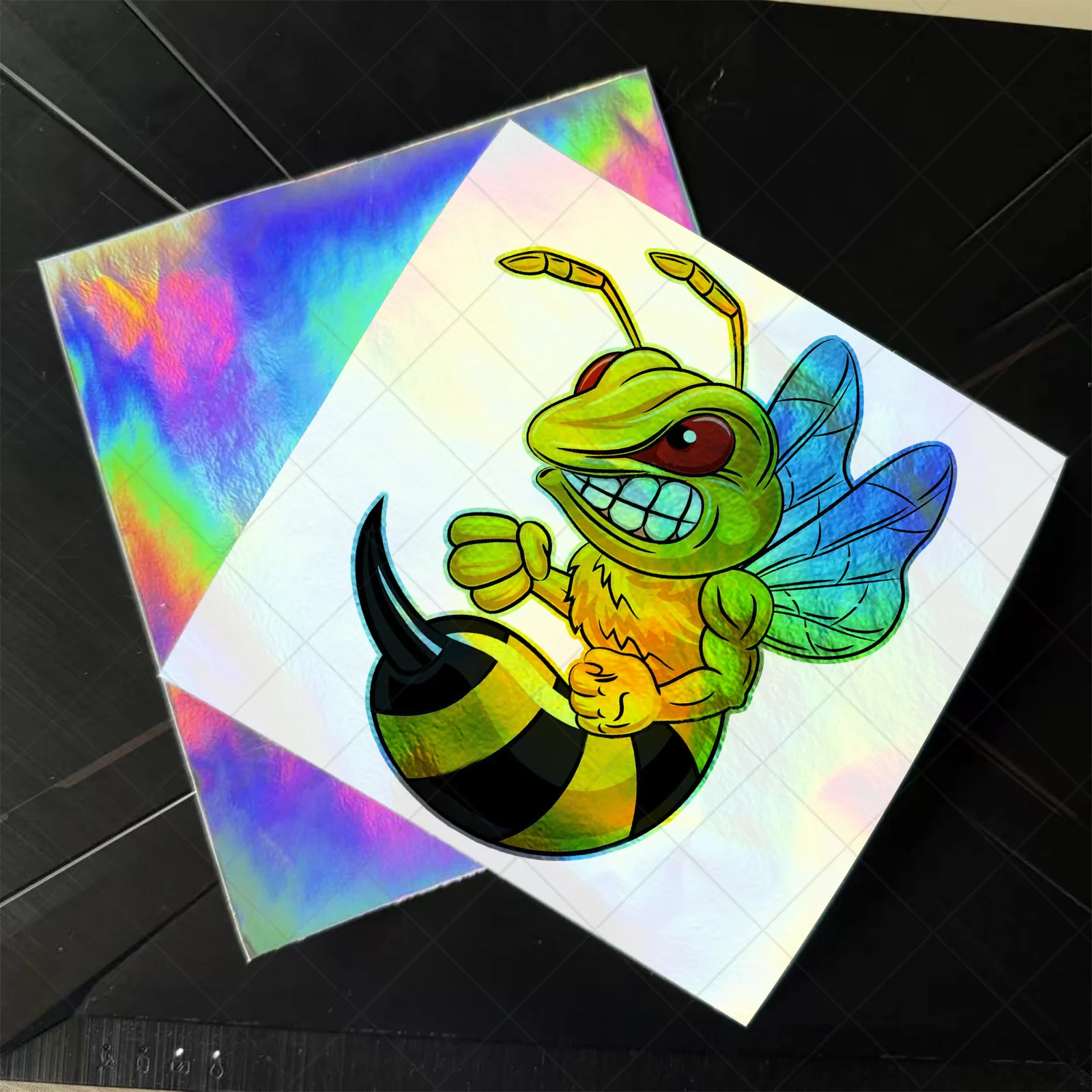 Laser Gradient Angry Bumblebee Cartoon Sticker, Funny Car and Motorcycle Body Decal, Waterproof Reflective Modification Decal
Laser Gradient Angry Bumblebee Cartoon Sticker, Funny Car and Motorcycle Body Decal, Waterproof Reflective Modification Decal