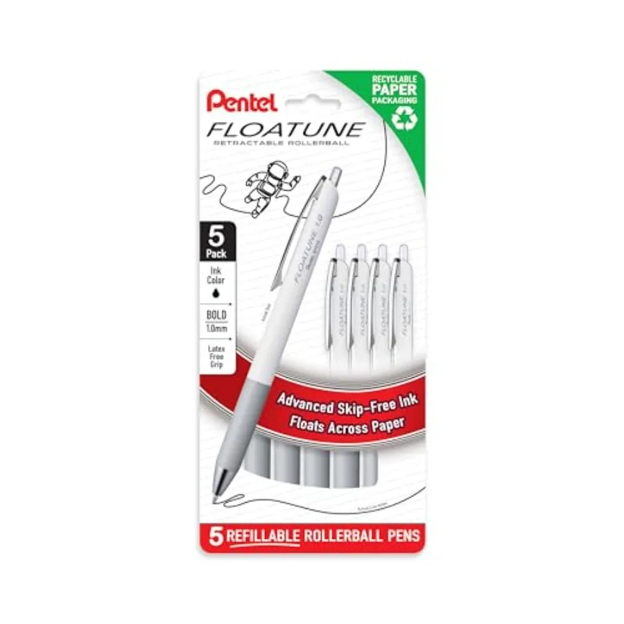 Floatune Retractable Rollerball, 1.0mm Bold Point, Ink, 5-pk BY210PF5A
Floatune Retractable Rollerball, 1.0mm Bold Point, Ink, 5-pk BY210PF5A