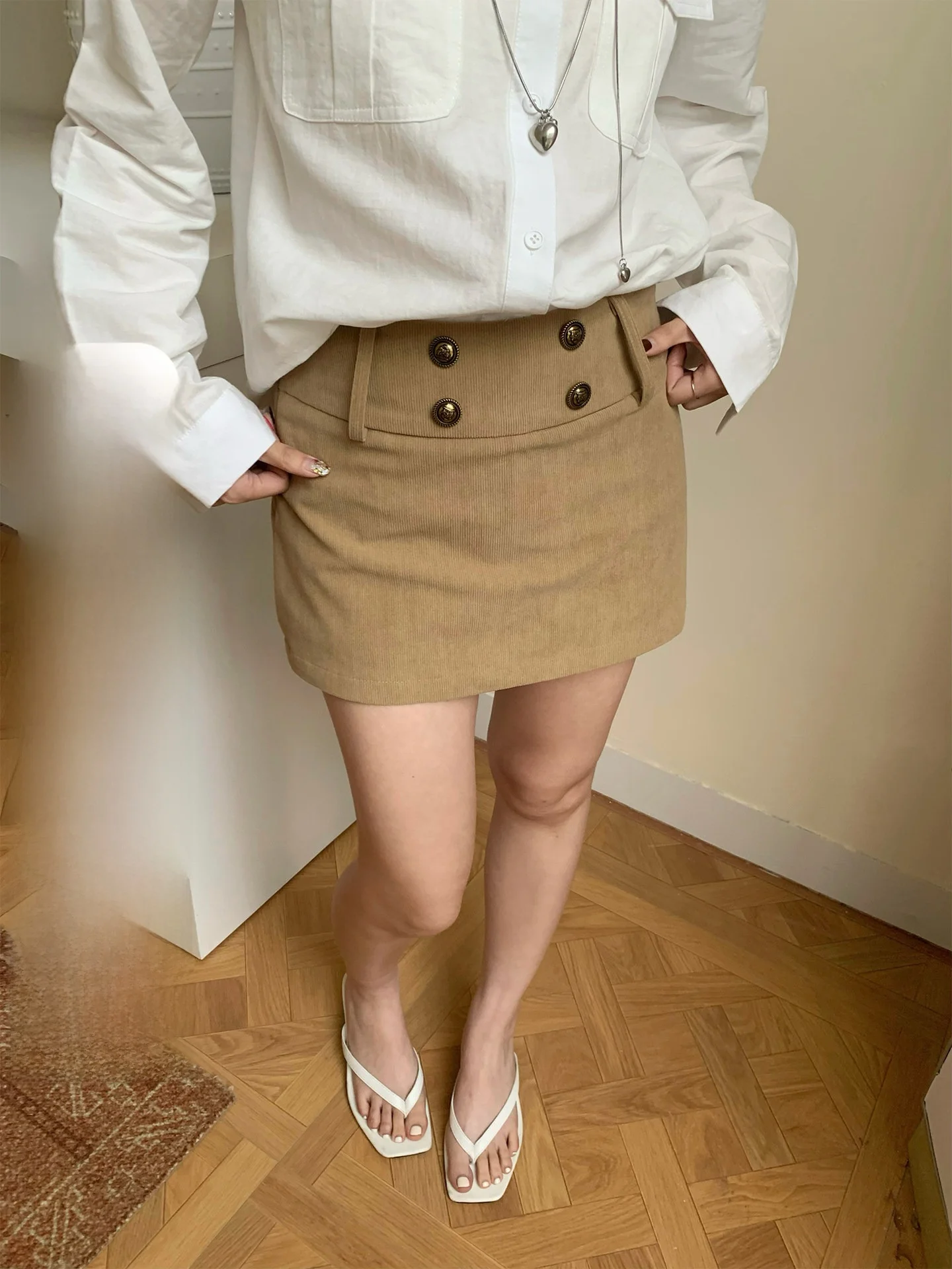Khaki A-Line Skirt High Waist Women's Korean Style Spring Summer Slimming Skirt Casual Polyester Knitted Midi Skirt
Khaki A-Line Skirt High Waist Women's Korean Style Spring Summer Slimming Skirt Casual Polyester Knitted Midi Skirt