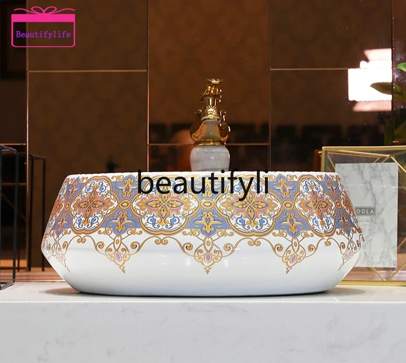 YL Ceramic table basin European bathroom wash basin glazed painting
YL Ceramic table basin European bathroom wash basin glazed painting