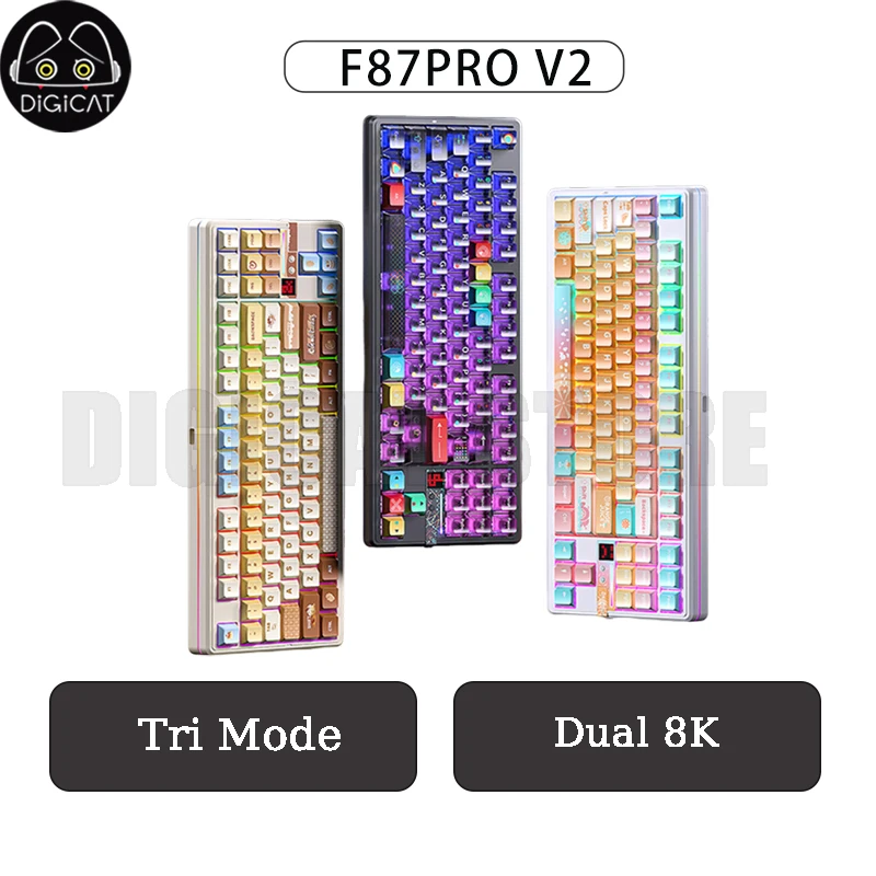 Механическая клавиатура AULA F87Pro V2, трехрежимная беспроводная игровая клавиатура RGB, 8000 мАч, прокладка из ПБТ, аксессуары для ПК, геймеров, клавиатура Mac 
Механическая клавиатура AULA F87Pro V2, трехрежимная беспроводная игровая клавиатура RGB, 8000 мАч, прокладка из ПБТ, аксессуары для ПК, геймеров, клавиатура Mac