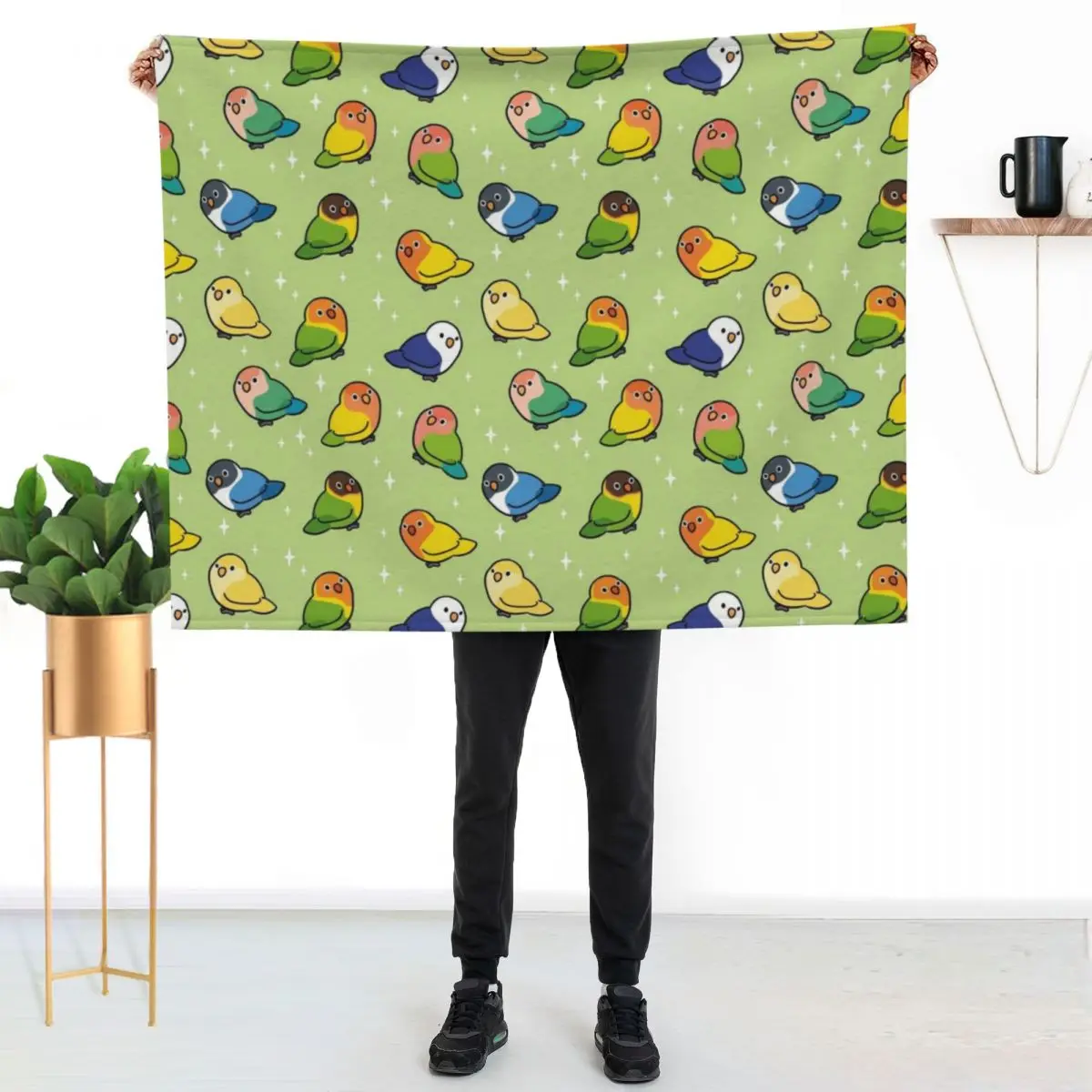Tiny Lovebirds in green Throw Blanket Multi Use Warm Blanket for Living Room Bedroom
Tiny Lovebirds in green Throw Blanket Multi Use Warm Blanket for Living Room Bedroom