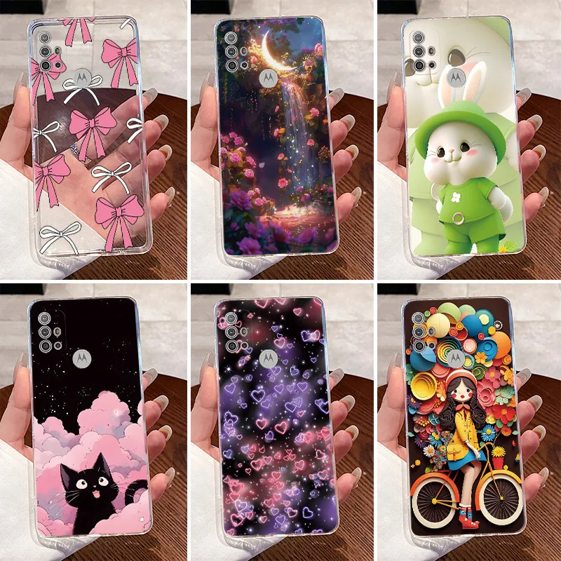 For Motorola Moto G10 G20 G30 Phone Case Cute Cartoon Rabbit Hearts Painted Clear Soft Silicone Cover for Moto G 10 20 30 Funda
For Motorola Moto G10 G20 G30 Phone Case Cute Cartoon Rabbit Hearts Painted Clear Soft Silicone Cover for Moto G 10 20 30 Funda