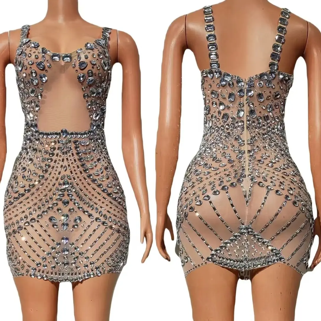 Sparkly Crystals High-end Mini Dress Elegant Women Birthday Party Photo Shoot Wear Sexy Couture Tight Fitting Evening Dress Jimu
Sparkly Crystals High-end Mini Dress Elegant Women Birthday Party Photo Shoot Wear Sexy Couture Tight Fitting Evening Dress Jimu