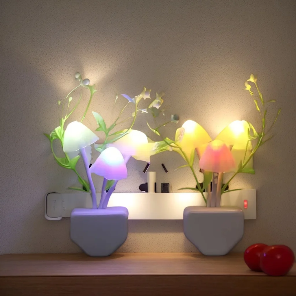 Energy-Saving LED Mushroom Night Light - Auto-On/Off Antique Decor with Flower Pattern
Energy-Saving LED Mushroom Night Light - Auto-On/Off Antique Decor with Flower Pattern