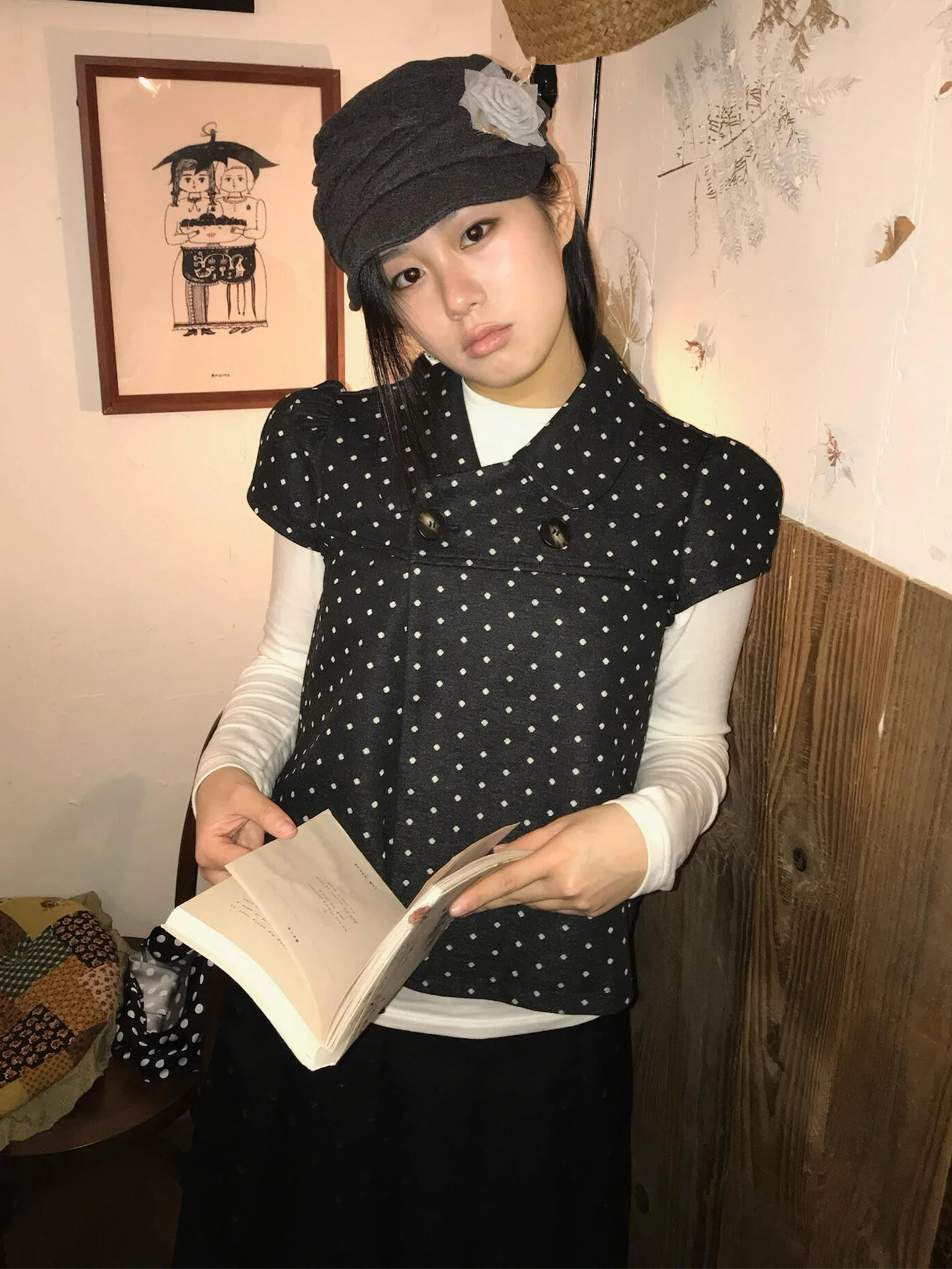 Retro Polka Dot Women's Shirt Early Spring Fashion Short Sleeve Peter Pan Collar Outerwear Trendy Top Button down Loose Fit
Retro Polka Dot Women's Shirt Early Spring Fashion Short Sleeve Peter Pan Collar Outerwear Trendy Top Button down Loose Fit