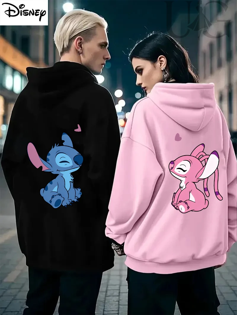 Stitch & Angel Couple'S Hoodies - Cozy Cartoon Stitch & Angel Print Pullover Sweatshirts for Couples, Casual Winter Top
Stitch & Angel Couple'S Hoodies - Cozy Cartoon Stitch & Angel Print Pullover Sweatshirts for Couples, Casual Winter Top
