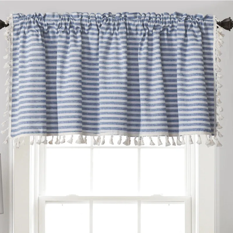 Window Valance Stripe Linen with Tassel Farmhouse Short Kitchen Curtains Rod Pocket Valances Rustic Retro Style W150xL60 Cm
Window Valance Stripe Linen with Tassel Farmhouse Short Kitchen Curtains Rod Pocket Valances Rustic Retro Style W150xL60 Cm