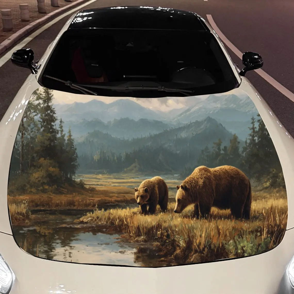 Car Decals Bears in Mountainous Wetland Car Hood Sticker, Waterproof Self - Adhesive Vinyl Graphics Decals, Decorative Protectiv
Car Decals Bears in Mountainous Wetland Car Hood Sticker, Waterproof Self - Adhesive Vinyl Graphics Decals, Decorative Protectiv