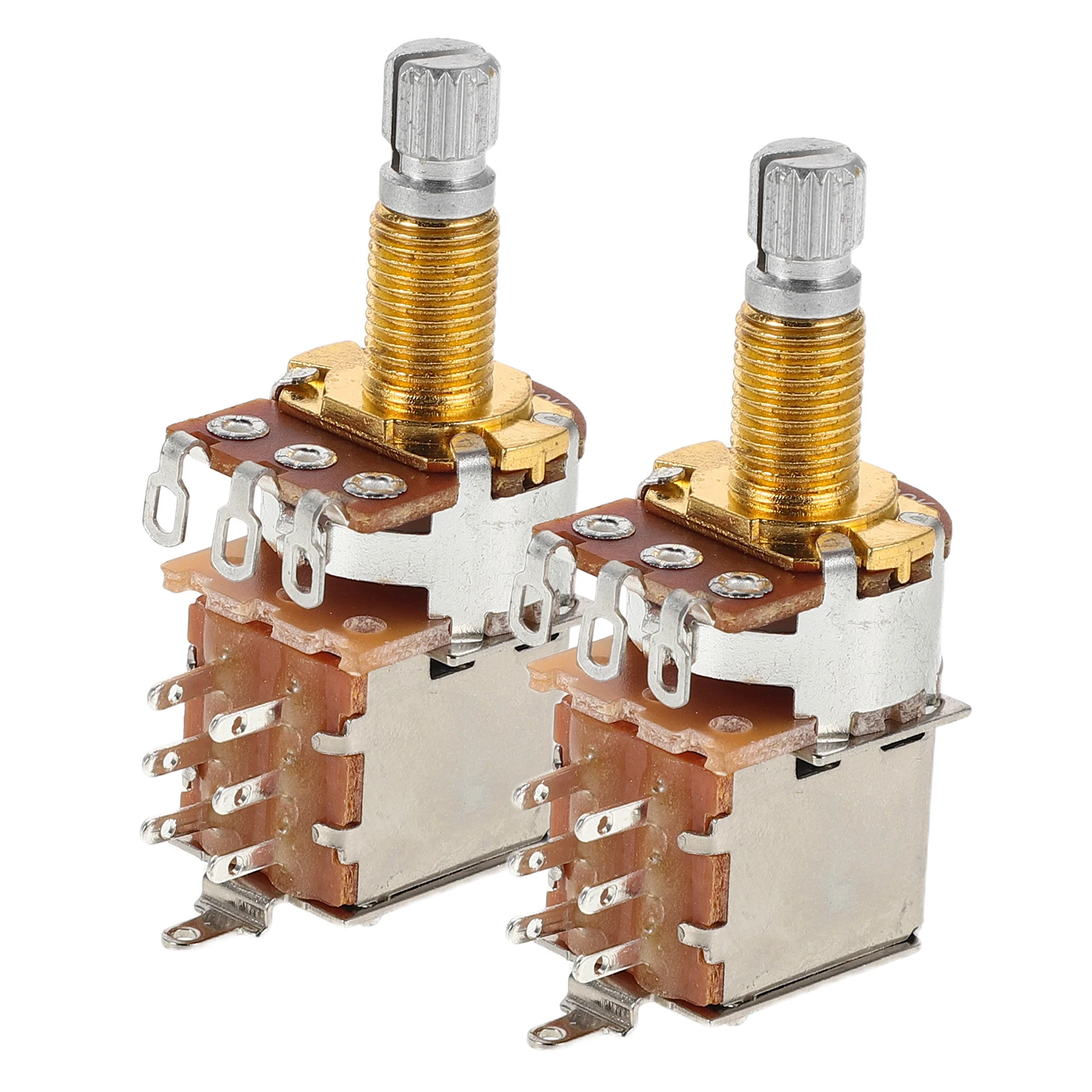 2Pcs Electric Guitar Parts and Hardware Split Shaft Audio Taper Pots 18Mm A500k Long Knurled Metal Volume Tone Control for Bass
2Pcs Electric Guitar Parts and Hardware Split Shaft Audio Taper Pots 18Mm A500k Long Knurled Metal Volume Tone Control for Bass