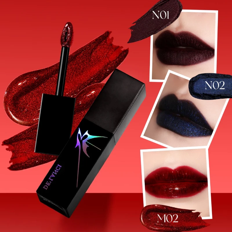 DE'LANCI Dark Gothic Punk Smoky Lipstick Shimmer Blue Black Red Lip Mud Fine Flash Sparkle Metallic High Colors Lip Makeup
DE'LANCI Dark Gothic Punk Smoky Lipstick Shimmer Blue Black Red Lip Mud Fine Flash Sparkle Metallic High Colors Lip Makeup
