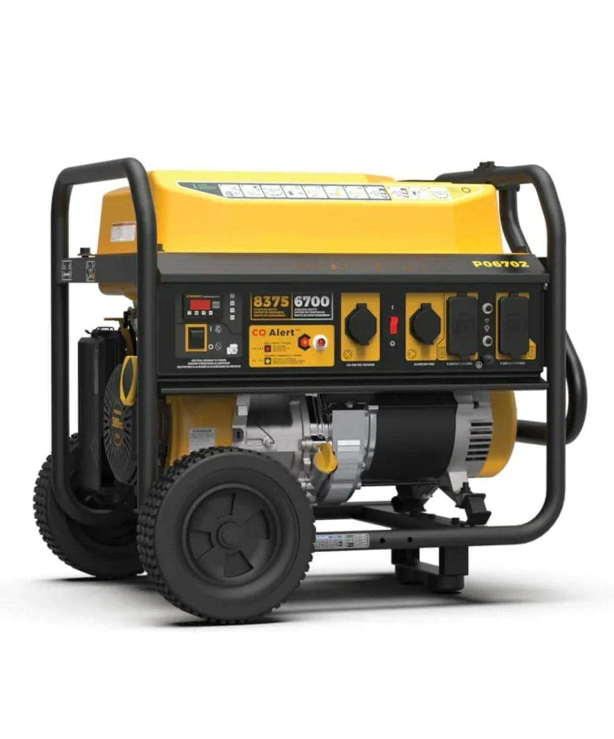 389cc Recoil Start Generator, 6700W/8300W, 120V/240V with Wheel Kit and Cover by, Custom
389cc Recoil Start Generator, 6700W/8300W, 120V/240V with Wheel Kit and Cover by, Custom