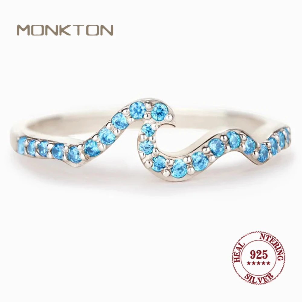 Monkton 925 Sterling Silver Blue Sea Wave Rings for Women Simple Stackable Engagement Wedding Party Jewelry Best Friend Gift
Monkton 925 Sterling Silver Blue Sea Wave Rings for Women Simple Stackable Engagement Wedding Party Jewelry Best Friend Gift