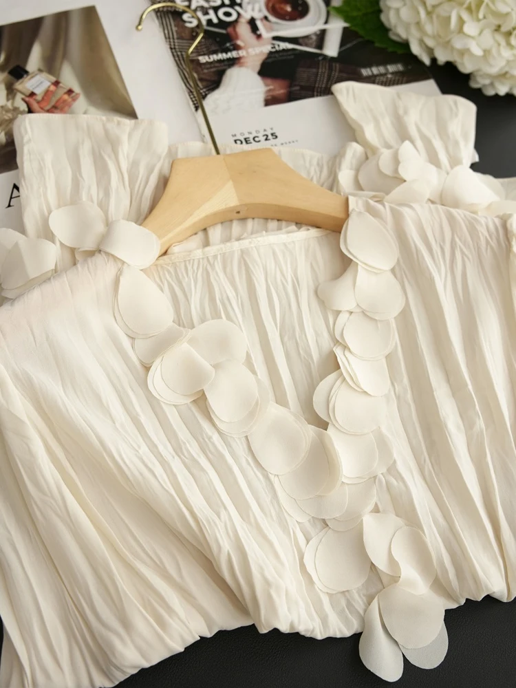 Elegant Long Sleeve V-Neck Pleated Acetate Shirt Artistic Atmosphere Folded Flowers Beautiful And Stylish Top for Women
Elegant Long Sleeve V-Neck Pleated Acetate Shirt Artistic Atmosphere Folded Flowers Beautiful And Stylish Top for Women