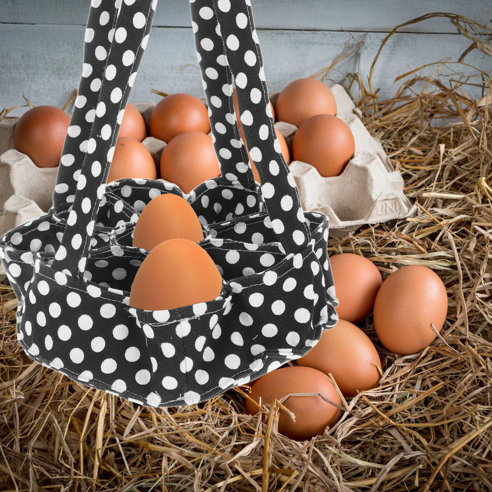 Chic 9 Pouches Chicken Egg Basket Dot Design for Safe Egg Gathering and Storage Chicken Holder Bag
Chic 9 Pouches Chicken Egg Basket Dot Design for Safe Egg Gathering and Storage Chicken Holder Bag