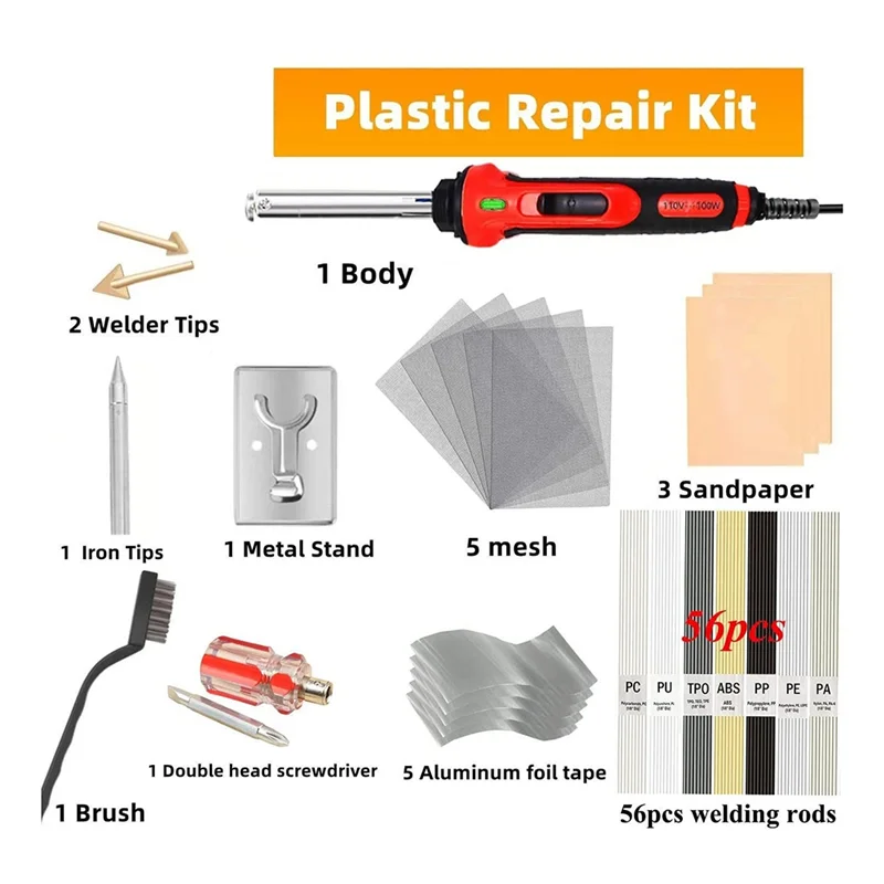 Ultra 100W Plastic Welding Kit Electric Soldering Iron Household Welding Tools Automobile Bumper Maintenance Tools EU Plug Durab
Ultra 100W Plastic Welding Kit Electric Soldering Iron Household Welding Tools Automobile Bumper Maintenance Tools EU Plug Durab