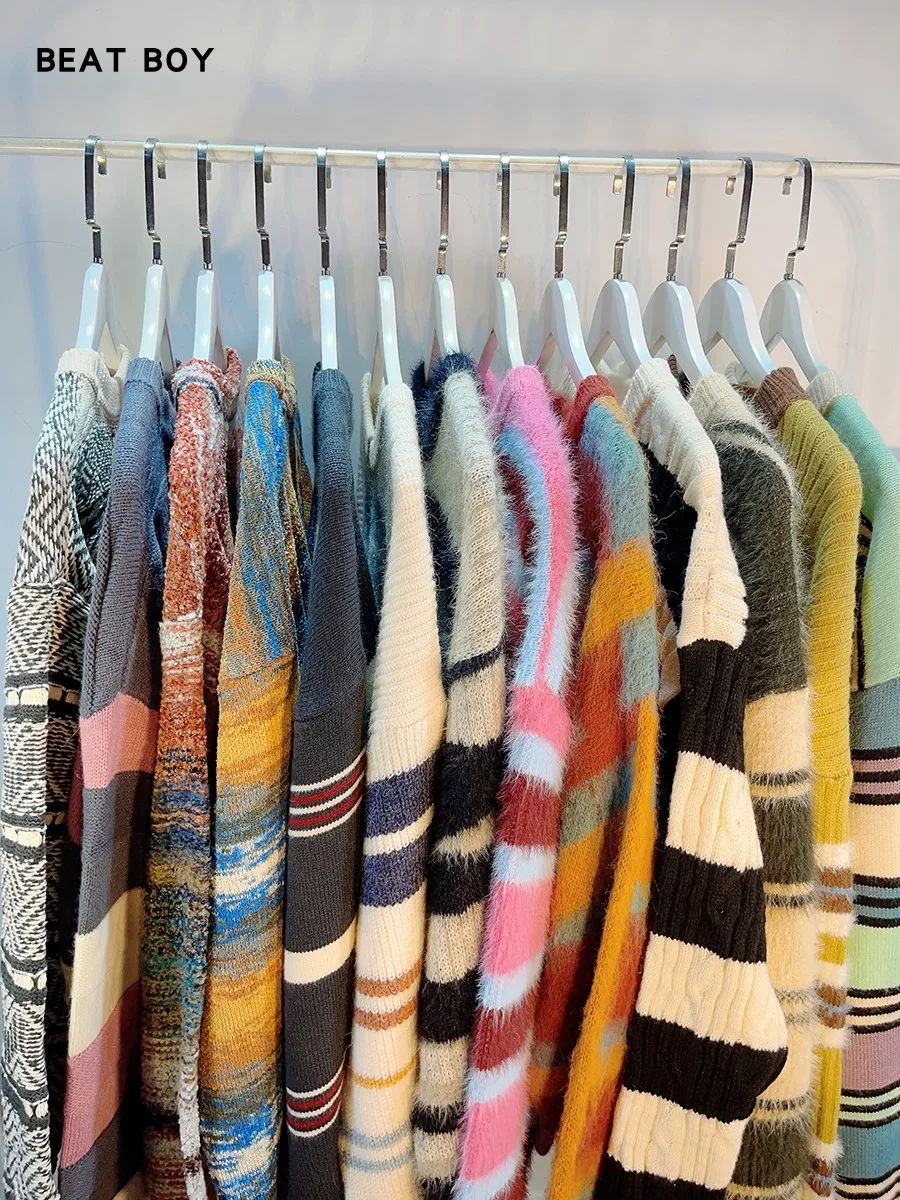 Soft Stripe Sweater Couples Knitted Winter Warm Casual Vintage Sle Polyester Fiber Long Sve round Ne Sweater for Men A...
Soft Stripe Sweater Couples Knitted Winter Warm Casual Vintage Sle Polyester Fiber Long Sve round Ne Sweater for Men A...