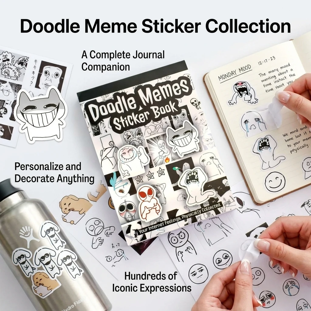Doodle-Sticker Book Creative Meme Design Graffiti Style Notebook for Personal-Expression Office School Use
Doodle-Sticker Book Creative Meme Design Graffiti Style Notebook for Personal-Expression Office School Use