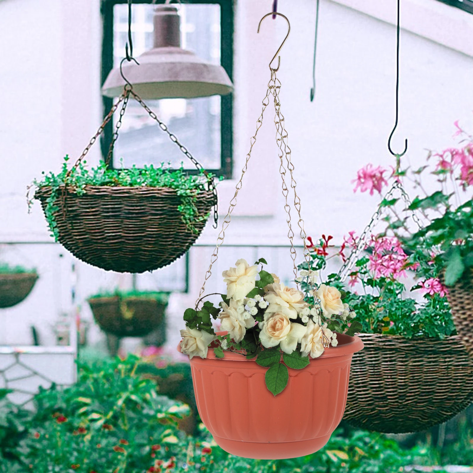2Pcs Plastic Hanging Baskets Flower Pots Balcony Indoor Plants Wall Holders Brick Red 2803B 20x12x13 2cm Garden Decor
2Pcs Plastic Hanging Baskets Flower Pots Balcony Indoor Plants Wall Holders Brick Red 2803B 20x12x13 2cm Garden Decor