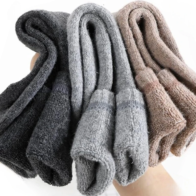 Утолщенные походные шерстяные термоноски, теплые повседневные носки унисекс до середины икры на осень-зиму, однотонная уютная зимняя обувь
Утолщенные походные шерстяные термоноски, теплые повседневные носки унисекс до середины икры на осень-зиму, однотонная уютная зимняя обувь