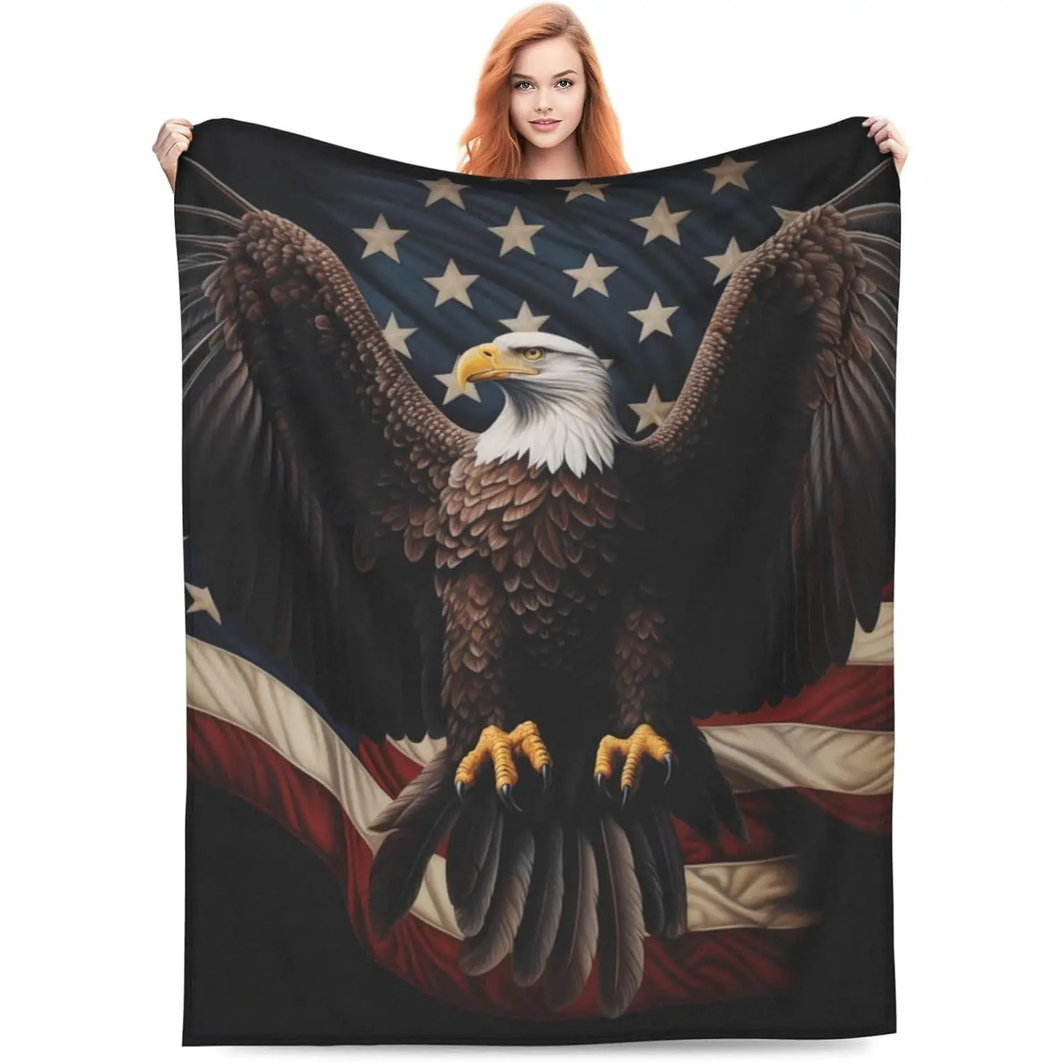 American Eagle Flag Blanket Gifts for Women Men Kids Bald Eagle Flannel Throw Blankets Soft Fuzzy Lightweight for Home Decor
American Eagle Flag Blanket Gifts for Women Men Kids Bald Eagle Flannel Throw Blankets Soft Fuzzy Lightweight for Home Decor