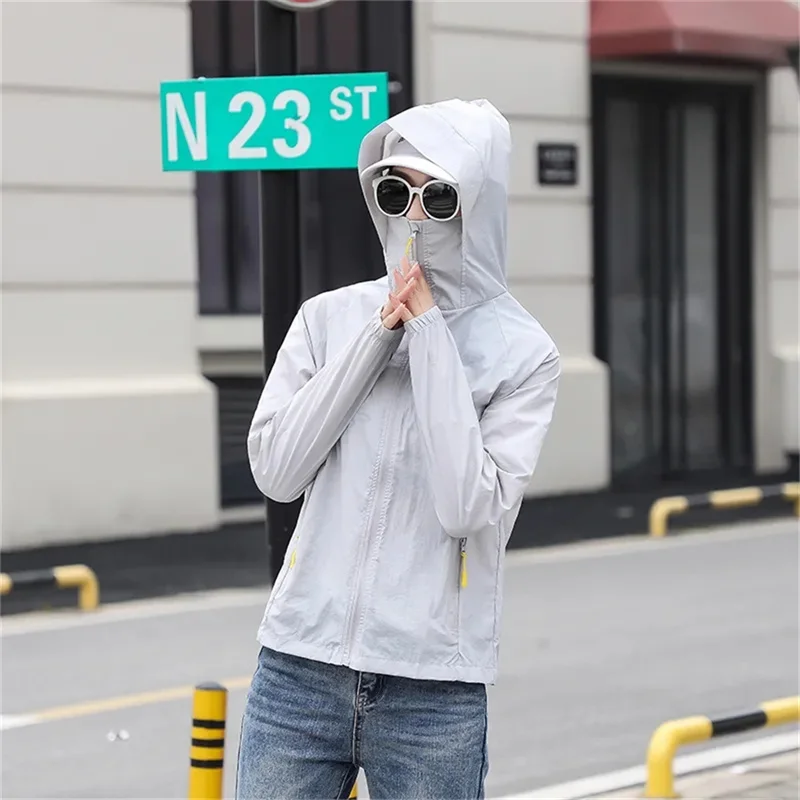 Summer Sun Protection Clothing Men's And Women's Thin Breathable Couple Student Jacket Zipper Coat Hooded Anti-UV Jacket White
Summer Sun Protection Clothing Men's And Women's Thin Breathable Couple Student Jacket Zipper Coat Hooded Anti-UV Jacket White