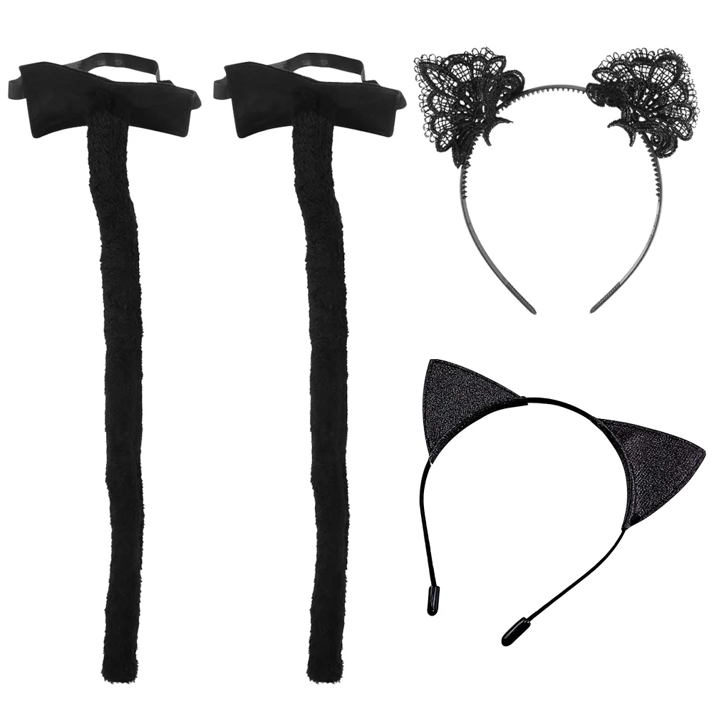 4 Pcs Halloween Lace Props Cosplay Cat Ear Hairband Animal Tail Plush Black Headband
4 Pcs Halloween Lace Props Cosplay Cat Ear Hairband Animal Tail Plush Black Headband