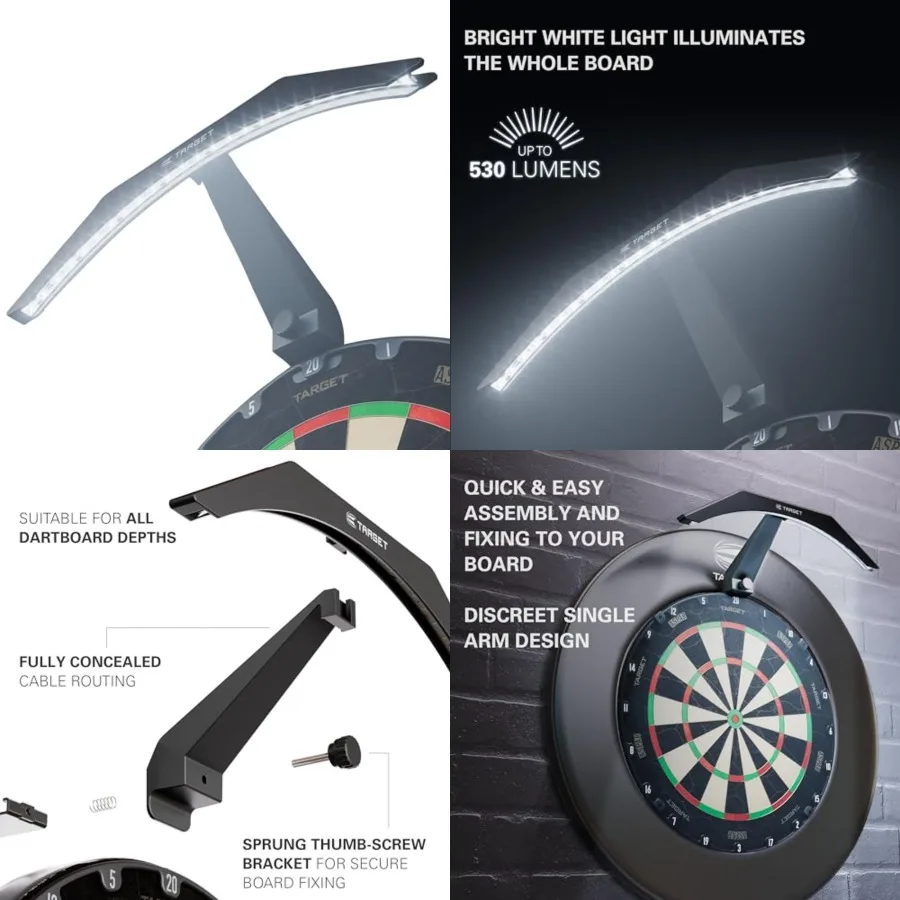 LED Dartboard Light - Bright Dart Board Lighting Extra Long 3m Cable Securely Fits All Dart Boards Easy Assembly Professional D
LED Dartboard Light - Bright Dart Board Lighting Extra Long 3m Cable Securely Fits All Dart Boards Easy Assembly Professional D
