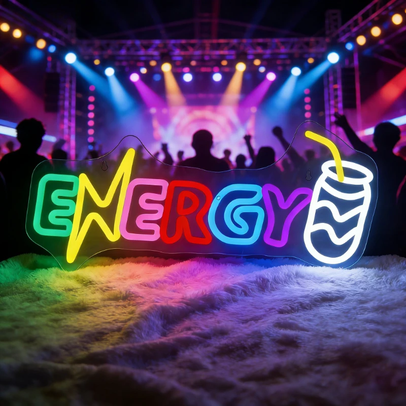 Energy Neon Sign LED Night Light USB Rechargeable Music Festival Decor Lamp for Bedroom Game Room Party Gifts for EDM Fans
Energy Neon Sign LED Night Light USB Rechargeable Music Festival Decor Lamp for Bedroom Game Room Party Gifts for EDM Fans