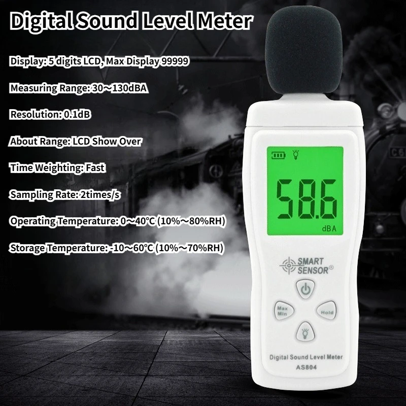 Smart Sensor AS804 Digital Sound Level Meter Decibel 30D to 130dB Diagnostic Tools Monitoring Tester Noise DB Detector Analyzer
Smart Sensor AS804 Digital Sound Level Meter Decibel 30D to 130dB Diagnostic Tools Monitoring Tester Noise DB Detector Analyzer
