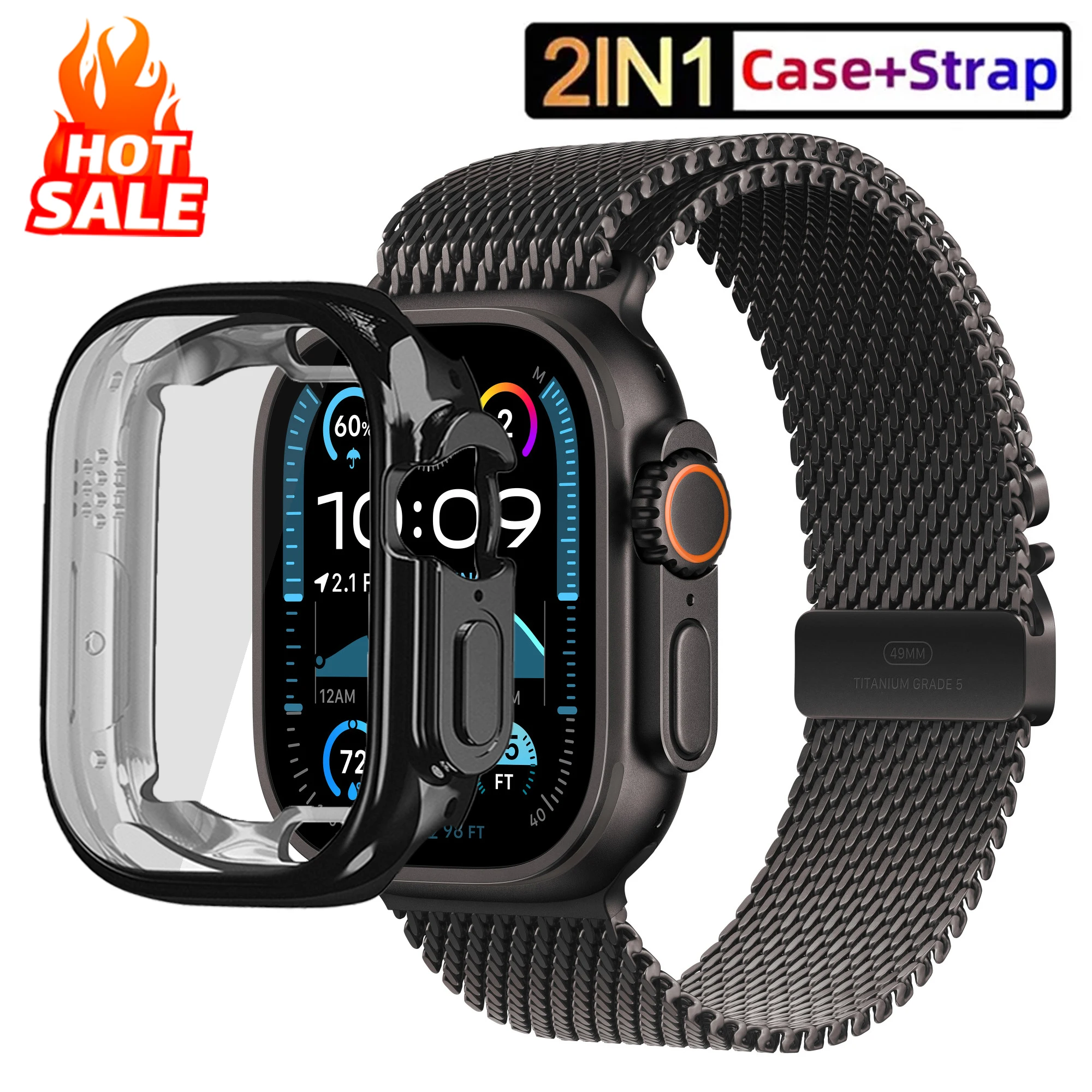 Milanese Loop Strap for Apple Watch Ultra 2 band 49mm Bracelet iWatch Ultra Series 2 49 mm TPU Case+ Watch Strap
Milanese Loop Strap for Apple Watch Ultra 2 band 49mm Bracelet iWatch Ultra Series 2 49 mm TPU Case+ Watch Strap