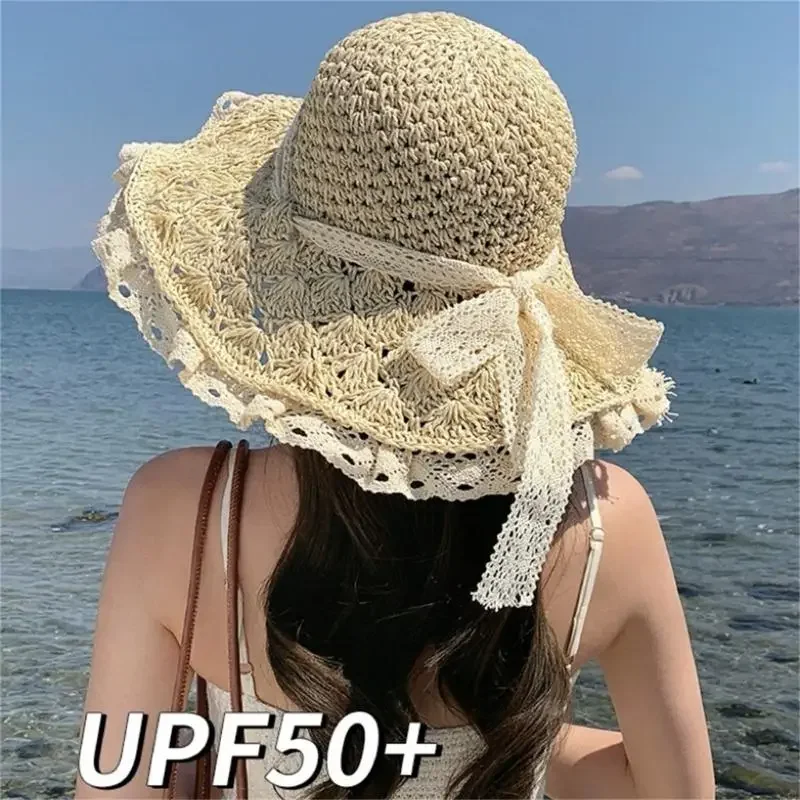 Elegant Straw Hat With Pineapple Pattern And Lace Trim For Beach Outdoor Wear
Elegant Straw Hat With Pineapple Pattern And Lace Trim For Beach Outdoor Wear