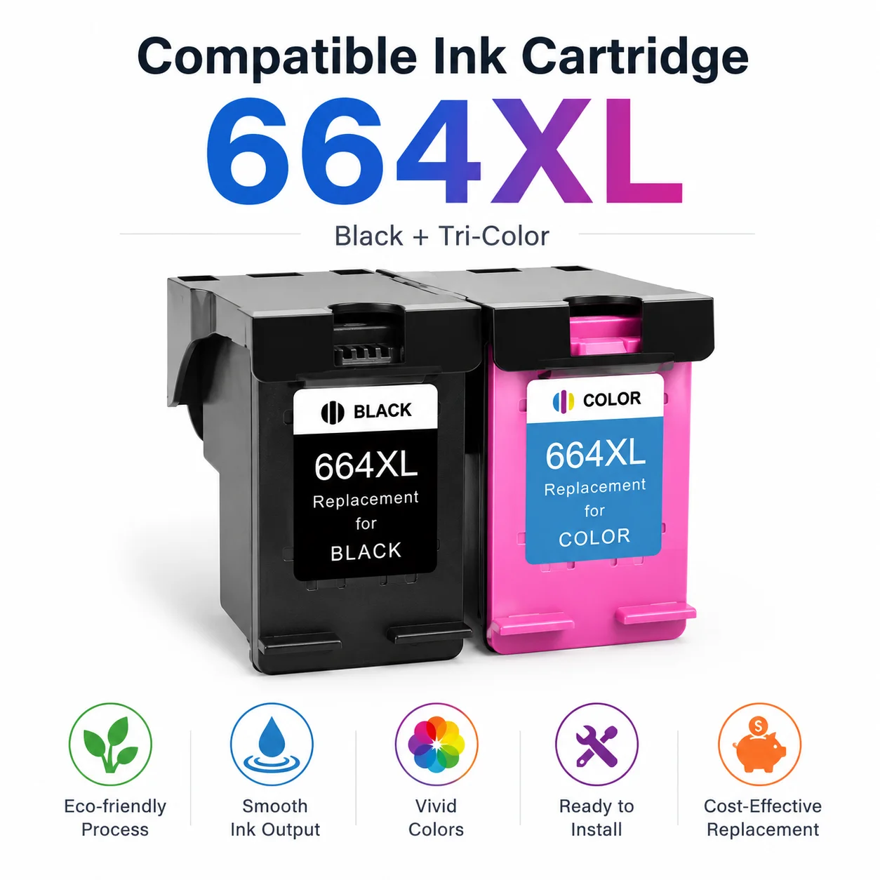 Reprinpic 664XL Ink Cartridge Compatible For HP 664 HP664 Deskjet 1115 2135 2675 3635 3775 4536 4538 5075 5275 Printer
Reprinpic 664XL Ink Cartridge Compatible For HP 664 HP664 Deskjet 1115 2135 2675 3635 3775 4536 4538 5075 5275 Printer