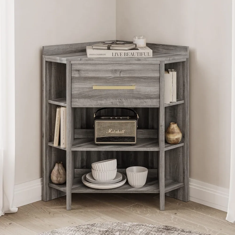Corner Cabinet with Ultra-Fast USB Type A/C Outlet, Corner Table with 1 Storage Drawer and 8 Shelves, Store and Organize Home F
Corner Cabinet with Ultra-Fast USB Type A/C Outlet, Corner Table with 1 Storage Drawer and 8 Shelves, Store and Organize Home F
