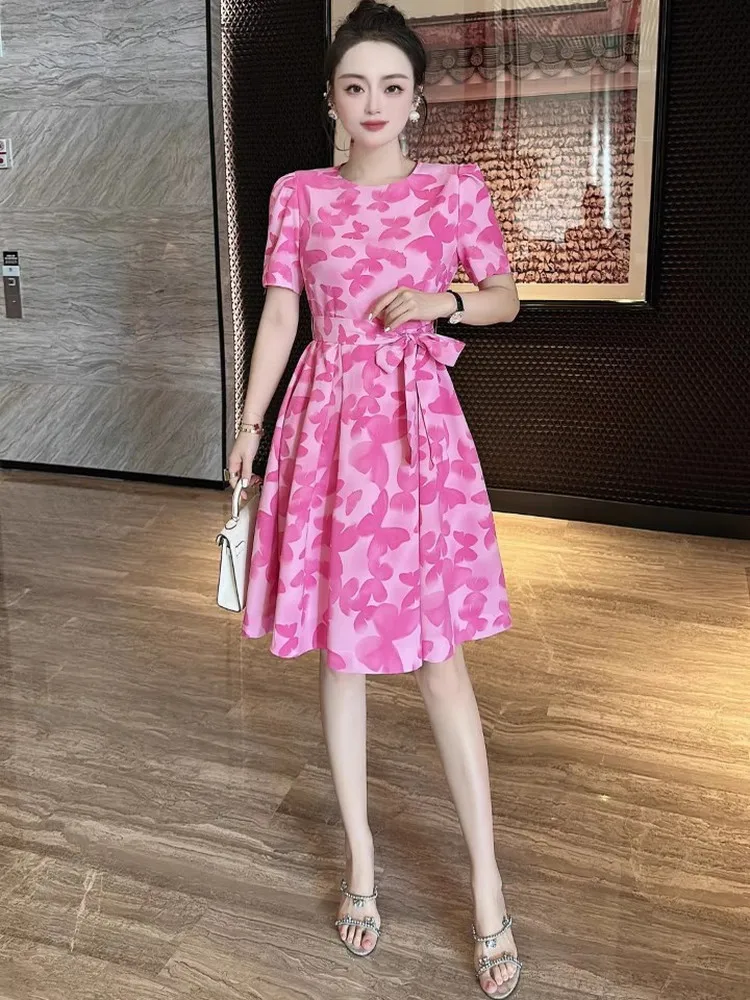 Elegant Slimming Print Dress High Quality Women's Fashion Summer New Arrival Heavy Embellishment City Commute Short Sleeve
Elegant Slimming Print Dress High Quality Women's Fashion Summer New Arrival Heavy Embellishment City Commute Short Sleeve