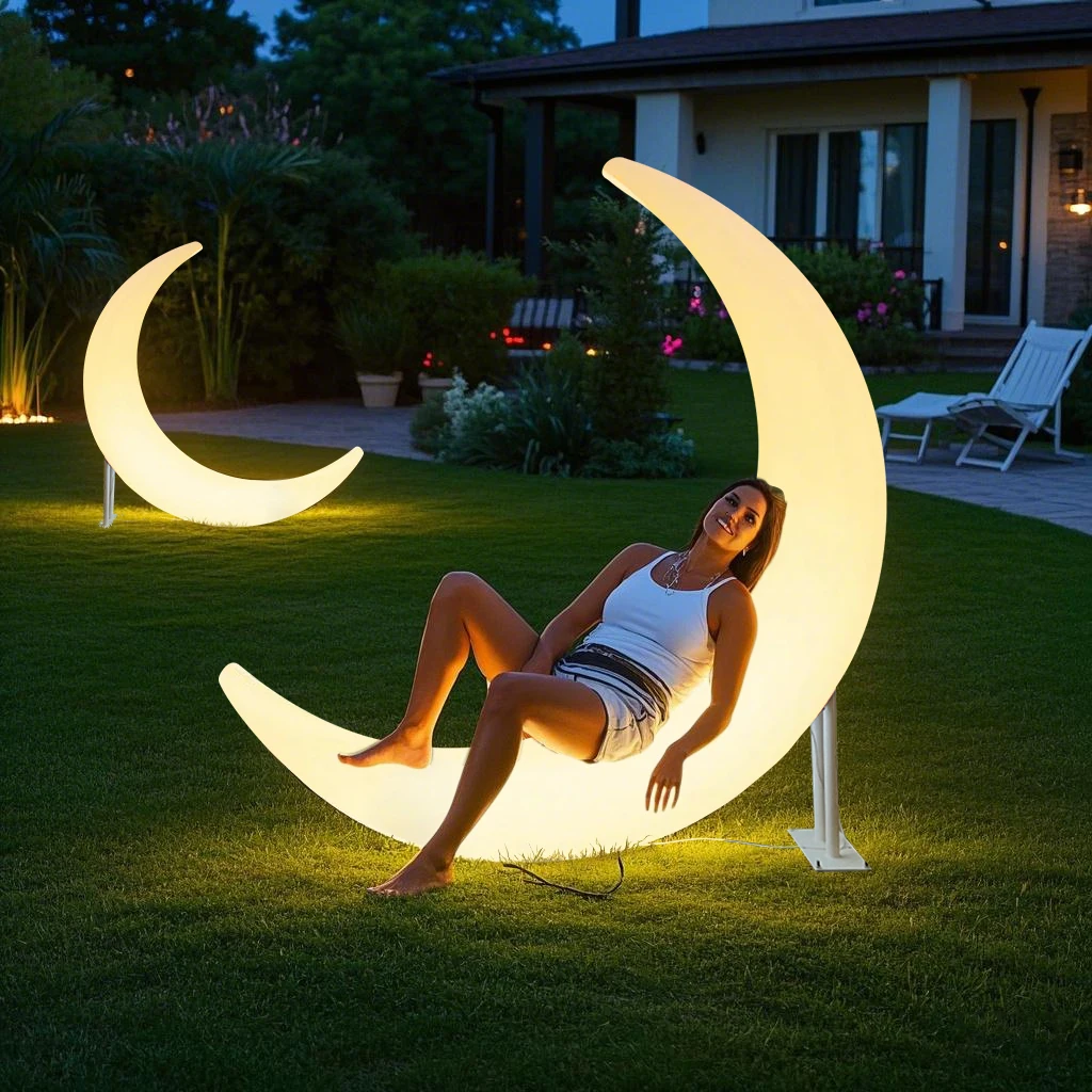 Outdoor luminous moon lamp creative landscape decoration props moon chair garden beauty decoration props moon chair lamp
Outdoor luminous moon lamp creative landscape decoration props moon chair garden beauty decoration props moon chair lamp