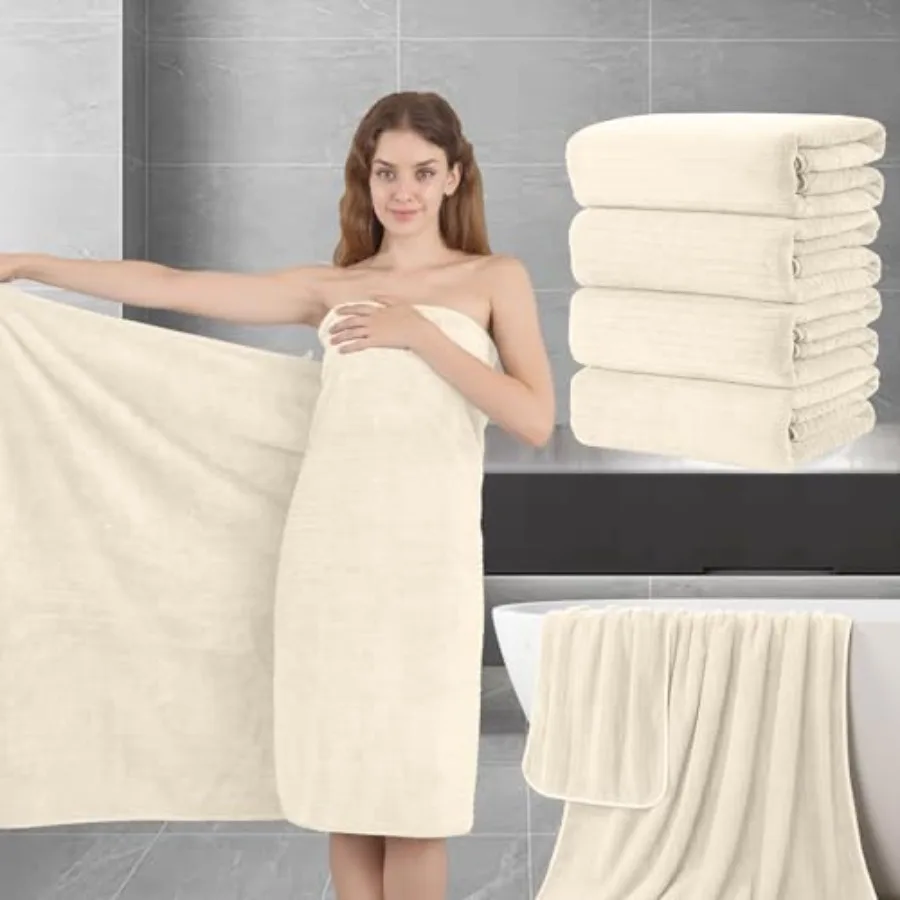 Extra Large Bath Sheet Set of 4, Ultra Soft Fluffy Towel, 35"x 70"Oversized Bath Towel Set, Premium Microfiber Bathroom Towel S
Extra Large Bath Sheet Set of 4, Ultra Soft Fluffy Towel, 35"x 70"Oversized Bath Towel Set, Premium Microfiber Bathroom Towel S