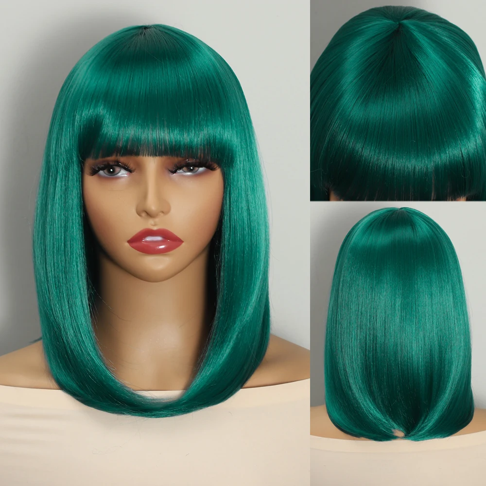 Fashion Synthetic Wig Female Short Straight With Bangs BoBo Head Daily Wear Halloween Cosplay Daily Party Wig Full Head Cover
Fashion Synthetic Wig Female Short Straight With Bangs BoBo Head Daily Wear Halloween Cosplay Daily Party Wig Full Head Cover