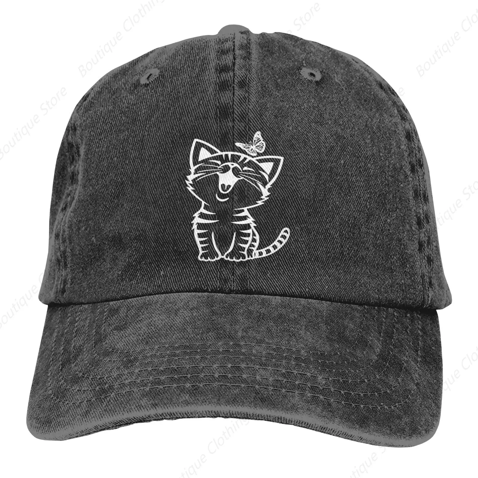 Women's Cute Cat and Butterfly Hat for Men Women, Adjustable Vintage Distressed Cotton Washed Baseball Cap Black
Women's Cute Cat and Butterfly Hat for Men Women, Adjustable Vintage Distressed Cotton Washed Baseball Cap Black
